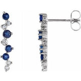 Blue Sapphire & Diamond Earrings - Siddiqui Jewelers