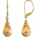 14K Yellow Citrine Briolette Earrings - Siddiqui Jewelers