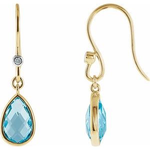 Swiss Blue Topaz & Diamond Earrings - Siddiqui Jewelers
