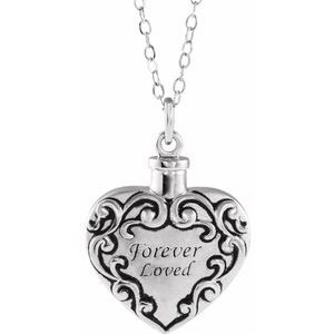 Sterling Silver Forever Loved Ash Holder 18" Necklace - Siddiqui Jewelers