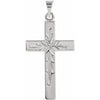 14K White 24x15 mm Cross Pendant - Siddiqui Jewelers