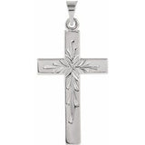 14K White 24x15 mm Cross Pendant - Siddiqui Jewelers