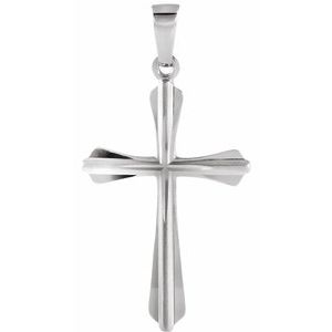 14K White 24x16.25 mm Cross Pendant - Siddiqui Jewelers