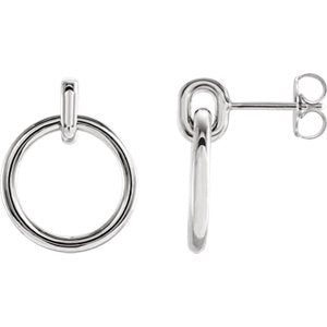 Sterling Silver Circle Dangle Earrings - Siddiqui Jewelers