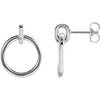 14K White & Rose Circle Dangle Earrings - Siddiqui Jewelers