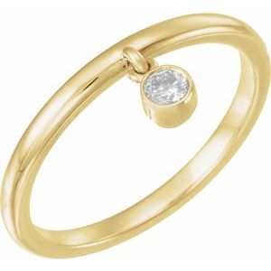14K Yellow 1/10 CT Diamond Fringe Ring - Siddiqui Jewelers