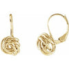 14K Yellow 10 mm Knot Lever Back Earrings - Siddiqui Jewelers