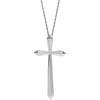 14K White 38x18.5 mm Elongated Cross 20" Necklace - Siddiqui Jewelers