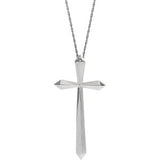 Sterling Silver 38x18.5 mm Elongated Cross 20" Necklace - Siddiqui Jewelers
