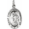 Sterling Silver 24x16 mm Oval St. Christopher Pendant  -Siddiqui Jewelers