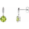 14K White Peridot & .04 CTW Diamond Earrings - Siddiqui Jewelers