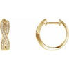 14K Yellow 1/5 CTW Diamond Infinity-Inspired Hoop Earrings - Siddiqui Jewelers