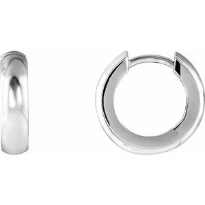 14K White Hinged 14.25 mm Hoop Earrings Siddiqui Jewelers