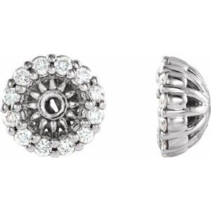 14K White 1/8 CTW Diamond Earring Jackets with 3.6 mm ID - Siddiqui Jewelers