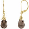 14K Yellow Smoky Quartz Briolette Lever Back Earrings - Siddiqui Jewelers