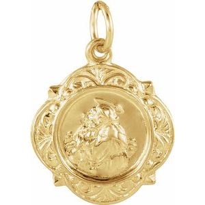 14K Yellow 12.14x12.09 mm St. Anthony Medal - Siddiqui Jewelers