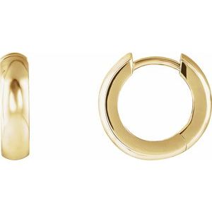14K Yellow Hinged 14.25 mm Hoop Earrings Siddiqui Jewelers