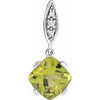 14K White Peridot & .02 CTW Diamond Pendant - Siddiqui Jewelers