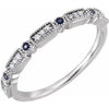 14K White .06 CTW Diamond & Sapphire Anniversary Band - Siddiqui Jewelers