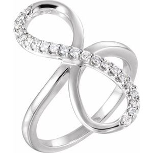 14K White 1/4 CTW Diamond Infinity-Inspired Ring - Siddiqui Jewelers