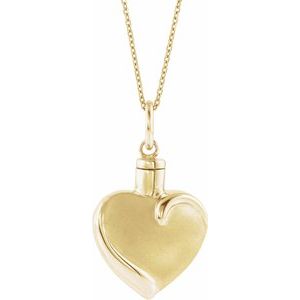 10K Yellow Heart Ash Holder 18" Necklace - Siddiqui Jewelers