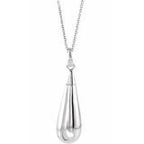 Sterling Silver Tear of Love Ash Holder 18" Necklace - Siddiqui Jewelers