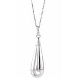 10K White Tear Of Love Ash Holder 18" Necklace - Siddiqui Jewelers