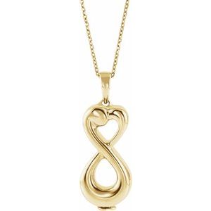 10K Yellow Infinite Love Ash Holder 18" Necklace - Siddiqui Jewelers