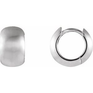 14K White 11.5 mm Hinged Hoop Earrings Siddiqui Jewelers