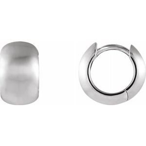 14K White 11.5 mm Hinged Earrings-Siddiqui Jewelers