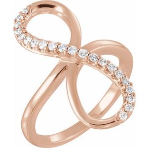 14K Rose 1/4 CTW Diamond Infinity-Inspired Ring - Siddiqui Jewelers