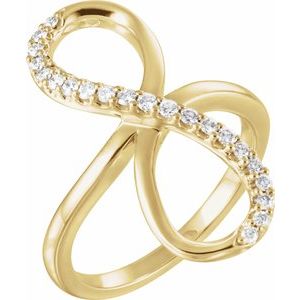 14K Yellow 1/4 CTW Diamond Infinity-Inspired Ring - Siddiqui Jewelers