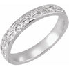 14K White 3 mm Floral Band - Siddiqui Jewelers