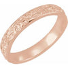 14K Rose 3 mm Floral Band - Siddiqui Jewelers