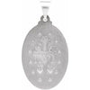 14K White 25x18 mm Oval Hollow Miraculous Medal - Siddiqui Jewelers