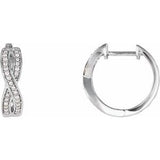14K White 1/5 CTW Diamond Infinity-Inspired Hoop Earrings - Siddiqui Jewelers