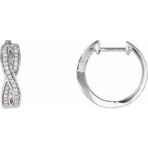 14K White 1/5 CTW Diamond Infinity-Inspired Hoop Earrings - Siddiqui Jewelers