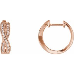 14K Rose 1/5 CTW Diamond Infinity-Inspired Hoop Earrings - Siddiqui Jewelers