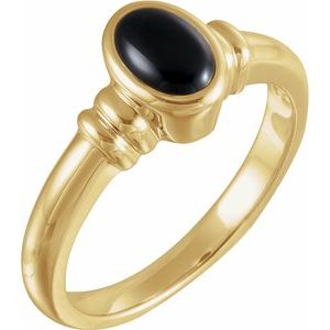 14K Yellow Onyx Bezel-Set Ring - Siddiqui Jewelers
