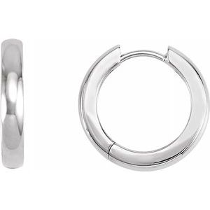 14K White 17.5 mm Hinged Hoop Earrings-Siddiqui Jewelers