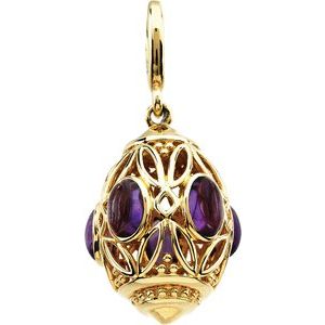 Genuine Amethyst Cabochon Charm - Siddiqui Jewelers