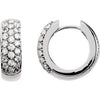 14K White 7/8 CTW Diamond Pavé Hoop Earrings - Siddiqui Jewelers