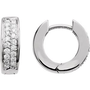14K White 1/3 CTW Diamond Hoop Earrings - Siddiqui Jewelers