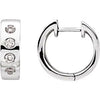 14K White 1/3 CTW Diamond Bezel-Set Hoop Earrings - Siddiqui Jewelers