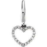 14K White 1/10 CTW Diamond Heart Charm - Siddiqui Jewelers