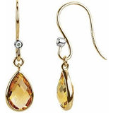 Citrine & Diamond Earrings - Siddiqui Jewelers