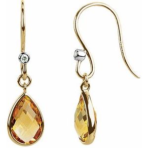 Citrine & Diamond Earrings - Siddiqui Jewelers