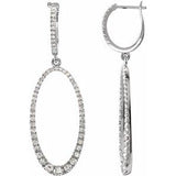 14K White 1 1/4 CTW Diamond Oval Silhouette Earrings - Siddiqui Jewelers