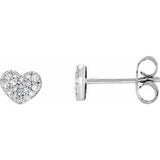 14K White 1/6 CTW Diamond Heart Earrings - Siddiqui Jewelers