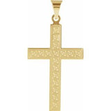 14K Yellow 28x18 mm Geometric Cross Pendant - Siddiqui Jewelers